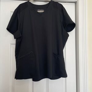 White Cross Women's Black Scrub Top